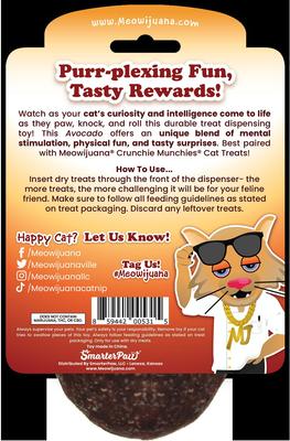 Show full view: Meowijuana Knock 'n' Nibble Avocado Refillable Treat Dispensing Cat Toy slide 9 of 11