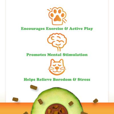 Show full view: Meowijuana Knock 'n' Nibble Avocado Refillable Treat Dispensing Cat Toy slide 4 of 11