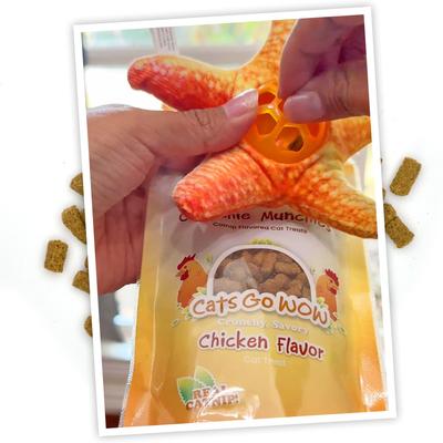 Show full view: Meowijuana Crunchie Munchie Chicken Flavored Catnip Crunchy Cat Treats, 3-oz bag slide 9 of 11