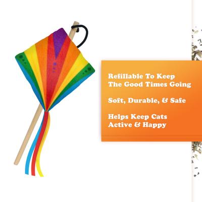 Show full view: Meowijuana Get Higher than a Kite Wand Refillable Plush Cat Toy with Catnip slide 2 of 8