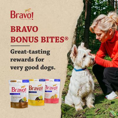 Show full view: Bravo! Training Treats Turkey Bits Freeze-Dried Dog Treats, 2.5-oz bag slide 6 of 6