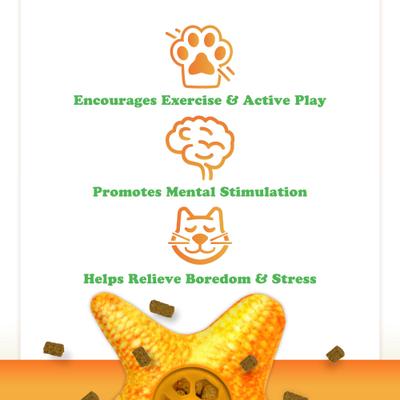 Show full view: Meowijuana Knock 'n' Nibble Starfish Refillable Treat Dispensing Cat Toy slide 3 of 10