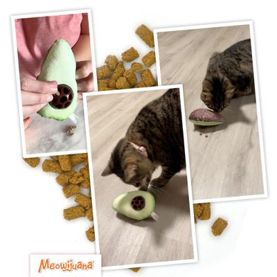 Show full view: Meowijuana Knock 'n' Nibble Avocado Refillable Treat Dispensing Cat Toy slide 7 of 11