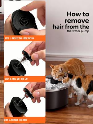 Show full view: Pokpet Stainless Steel Dog & Cat Water Fountain, Black, 2.6-gal slide 10 of 12