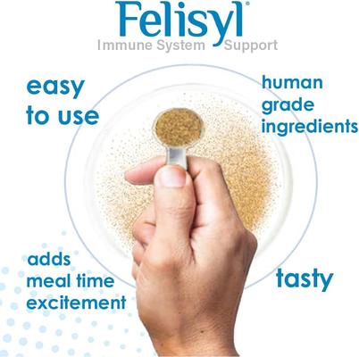 Show full view: Felisyl L-Lysine Granules Immune System Support, Salmon Flavor for Cats, 3.5-oz jar slide 9 of 12