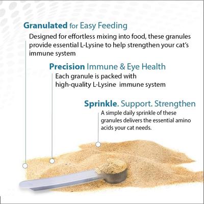 Show full view: Felisyl L-Lysine Granules Immune System Support, Salmon Flavor for Cats, 3.5-oz jar slide 6 of 12