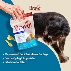 Bravo! Bonus Bites Duck Feet Dry-Roasted Freeze-Dried Dog Treats, 5-oz bag slide 2 of 8