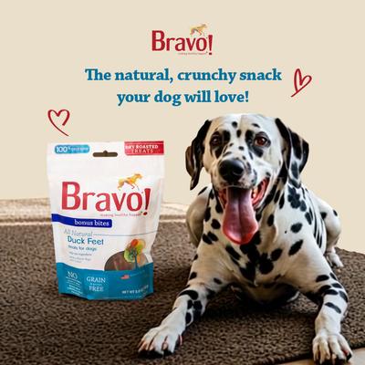 Show full view: Bravo! Bonus Bites Duck Feet Dry-Roasted Freeze-Dried Dog Treats, 5-oz bag slide 6 of 10