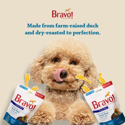 Show full view: Bravo! Bonus Bites Duck Feet Dry-Roasted Freeze-Dried Dog Treats, 5-oz bag slide 5 of 10