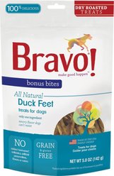 Bravo! Bonus Bites Duck Feet Dry-Roasted Freeze-Dried Dog Treats, 5-oz bag