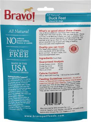 Show full view: Bravo! Bonus Bites Duck Feet Dry-Roasted Freeze-Dried Dog Treats, 5-oz bag slide 3 of 10