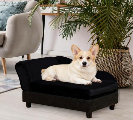 Show full view: Bencmate Sofa with Tufted Cushion & Under-Seat Storage Dog Bed, Black slide 4 of 7