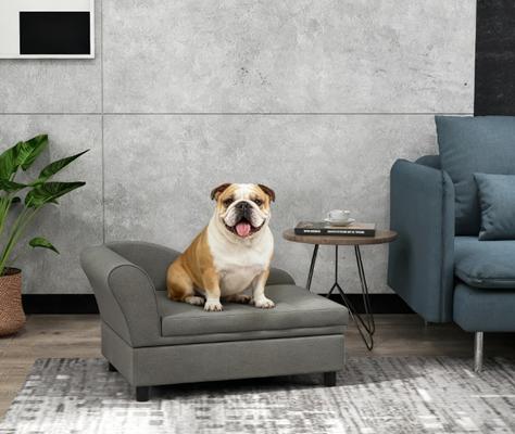 Show full view: Bencmate Sofa with Tufted Cushion & Under-Seat Storage Dog Bed, Grey slide 4 of 7