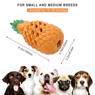 Show full view: Petopia Pineapple Chewable Dog Toy, Pink/ Green, Medium slide 2 of 11