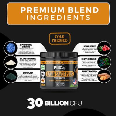 Show full view: Pet Chef Lawn Saver Plus! Blocks Urine Damage Peanut Butter Flavored Soft Chew Urinay Support Supplement for Dogs, 10-oz jar, 140 count slide 6 of 9