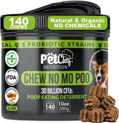 Pet Chef No Mo Poo Natural Organic No Chemicals Peanut Butter Flavored Soft Chew Coprophagia Supplement for Dogs, 10-oz jar slide 1 of 6