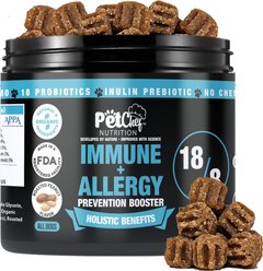 Pet Chef All Natural Omega 3, Salmon Oil & Peanut Butter Flavored Soft Chew Allergy Support Supplement for Dogs, 10-oz jar, 140 count