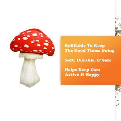 Show full view: Meowijuana Get Sprung Marvelous Mushroom Cat Plush Toy with Catnip slide 5 of 9