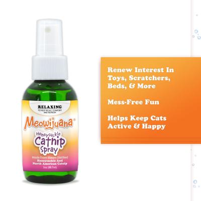 Show full view: Meowijuana Catnip Oil Honeysuckle Spray, 3-oz bottle slide 5 of 9