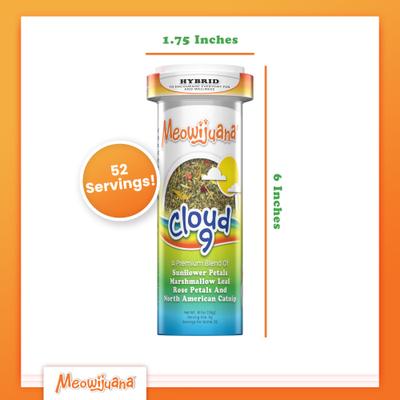 Show full view: Meowijuana Cloud 9 Sunflower Petal, Rose Petal & Marshmallow Leaf Blend Catnip, 26-g bottle slide 6 of 6