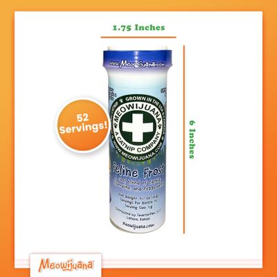 Show full view: Meowijuana Feline Frost Catnip, Silvervine, & Peppermint Blend Catnip, 26-gram bottle slide 8 of 9