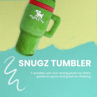 Show full view: Snugarooz Jumbo Pupley Squeaky Plush Dog Toy, Green slide 3 of 6