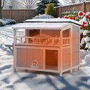 Coziwow Outdoor Wooden Cat House, Grey