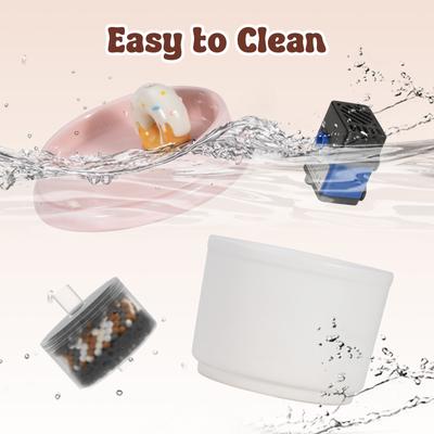 Show full view: Happy & Polly Sweet Donut Ceramic Cat Water Fountain, Pink, 33-oz slide 9 of 10