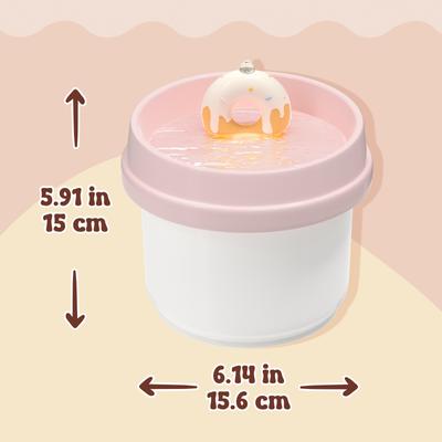Show full view: Happy & Polly Sweet Donut Ceramic Cat Water Fountain, Pink, 33-oz slide 10 of 10