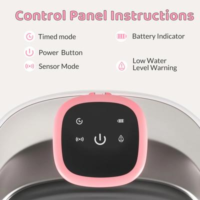 Show full view: Happy & Polly Moonlight Smart Wireless Cat Water Fountain, Pink, 71-oz slide 5 of 9