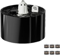 Happy & Polly Ghost Ceramic Cat Water Fountain, 50-oz