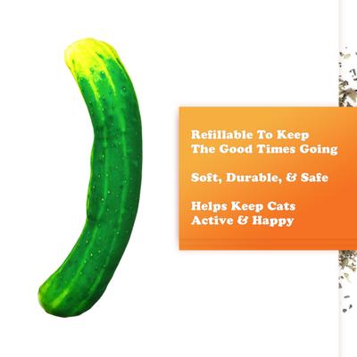 Show full view: Meowijuana Refillable Get Kickin' Spicy Pickle Kicker Cat Plush Toy with Catnip slide 3 of 11