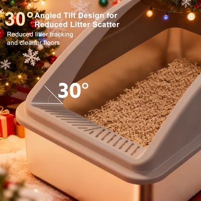 Show full view: JOEJOY Stainless Steel Cat Litter Box, 23 x 15 x 11-in, 2 count, Silver Gray/Dark Gray slide 5 of 7