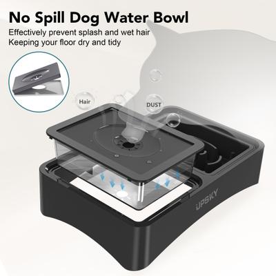 Show full view: UPSKY 3-in-1 Stainless Steel Slow Feeder Elevated Dog Bowl, Black slide 8 of 11