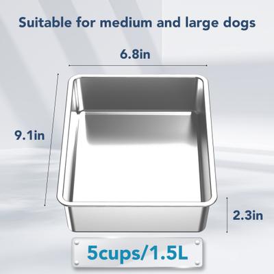 Show full view: UPSKY 3-in-1 Stainless Steel Slow Feeder Elevated Dog Bowl, Black slide 7 of 11