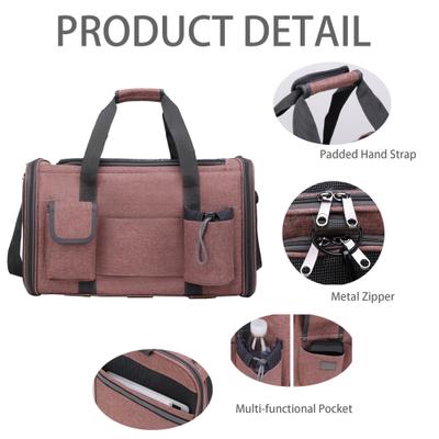 Show full view: Gapzer Rolling Travel Carriers with Removable Wheels & Telescopic Handle for Medium/Large Cats & Small Dogs, Red, 18.5 x 11.8 x 11.8-in slide 6 of 9