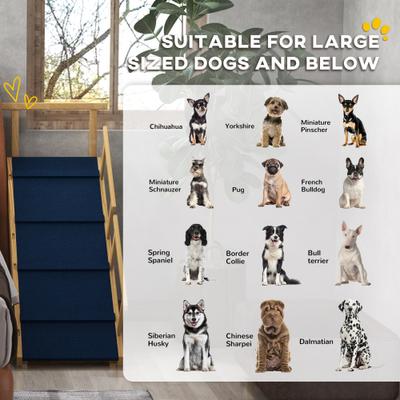 Show full view: Bencmate Adjustable Height Foldable Dog Steps, Natural Wood slide 9 of 9