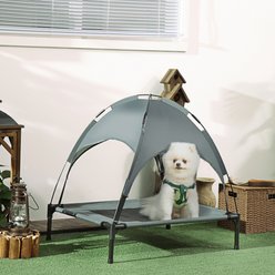 Bencmate Breathable Mesh Outdoor Portable Cooling Elevated Dog Bed, Grey, Medium
