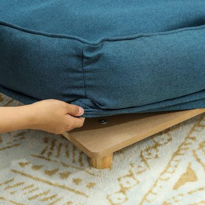 Show full view: Bencmate Elevated Sofa Dog Bed with Removable Cushion, Blue slide 7 of 8