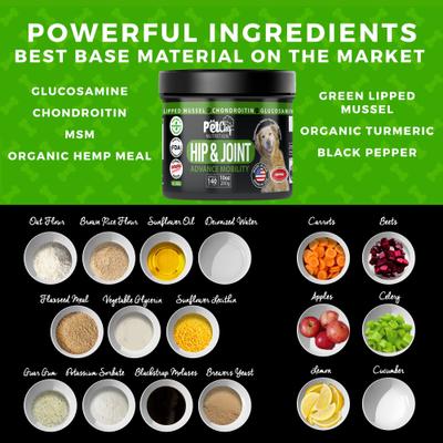 Show full view: Pet Chef Canine Arthritis Pain Relief Vegan Bacon Flavored Soft Chew Hip Joint Mobility Supplement for Dogs, 10-oz jar, 140 count slide 5 of 8