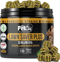 Pet Chef Lawn Saver Vegan Bacon! Canine Urine Yard Burn Stopper Bacon Flavored Soft Chew Urinay Support Supplement for Dogs, 10-oz jar
