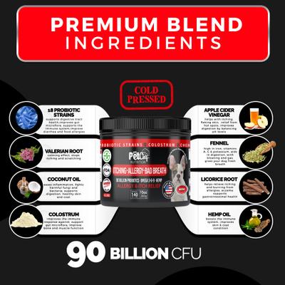 Show full view: Pet Chef All Natural Omega 3, Salmon Oil & Bacon Flavored Soft Chew Allergy Support Supplement for Dogs, 10-oz jar, 140 count slide 9 of 11