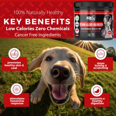 Show full view: Pet Chef All Natural Omega 3, Salmon Oil & Bacon Flavored Soft Chew Allergy Support Supplement for Dogs, 10-oz jar, 140 count slide 5 of 11