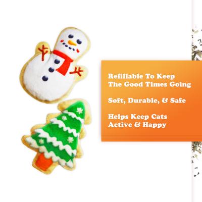 Show full view: Meowijuana Christmas Get Frosted Sugar Cookie Plush Cat Toy with Catnip, Multicolor, Small, 2 count slide 5 of 9