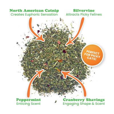 Show full view: Meowijuana Santa's Secret Stash Peppermint, Cranberry, Silvervine Blend Catnip, 20-g tube slide 4 of 6