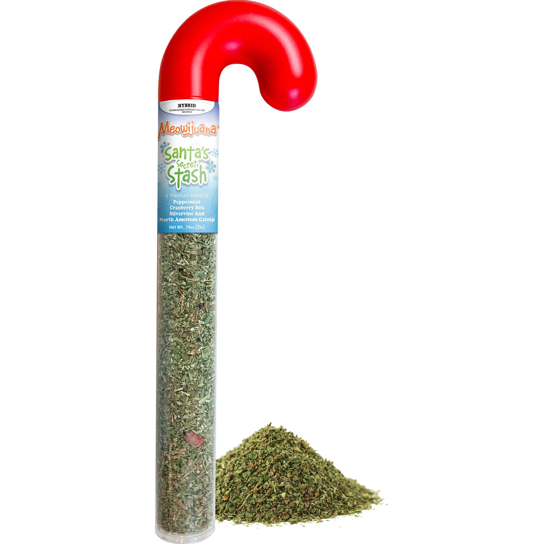 Meowijuana Santa's Secret Stash Peppermint, Cranberry, Silvervine Blend Catnip, 20-g tube