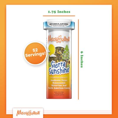 Show full view: Meowijuana Sierra Sunshine Sunflower, Honeysuckle, Silvervine Catnip Blend, 26-gm bottle slide 6 of 6