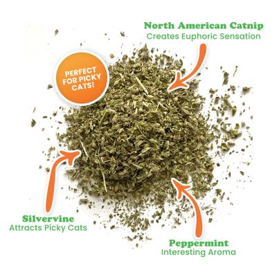 Show full view: Meowijuana Feline Frost Catnip, Silvervine, & Peppermint Blend Catnip, 26-gram bottle slide 4 of 9