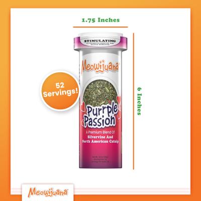 Show full view: Meowijuana Purrple Passion Catnip & Silvervine Blend Catnip, 0.917-oz bottle slide 8 of 10