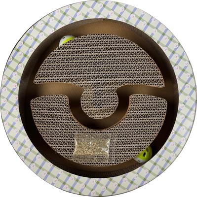 Show full view: Tugzelle Meow Plaid Maze Cat Scratcher Toy with Catnip, Green, 13 x 13 x 2.25-in slide 3 of 4